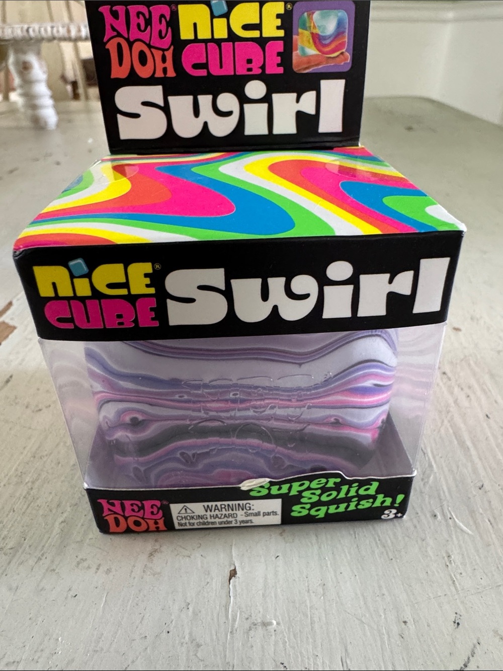 Needoh swirl. Nice Cube Swirl Super Solid Squish - Purple Pink White